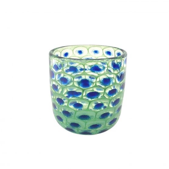 Vase Pfauenauge grün-blau
