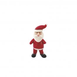 Weihnachtsmann rot weiß, mit Mütze und schwarzen Stiefeln