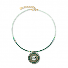 Halskette Amulett grün gold