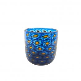 kleiner Pfauenauge Topf, Vase blau gelb