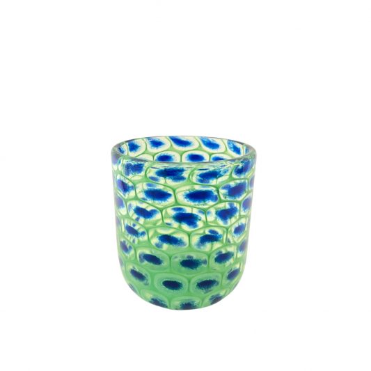 kleiner Pfauenauge Topf, Vase blau grün