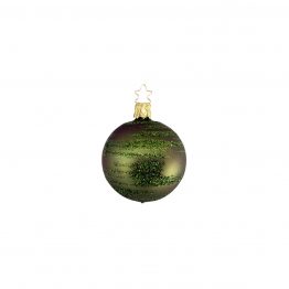 StripeWeihnachtskugel ø 6 cm Stripe jagdgrün mundgeblasen handdekoriert