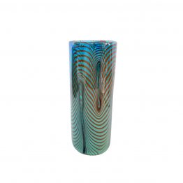 Kammzug Technik Vase rot blau 2