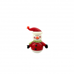 Schneemann rund rot weiß