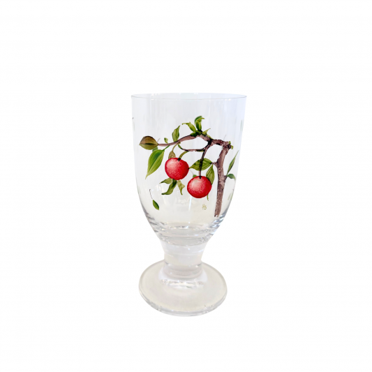 Becher auf Fuss mundgeblasen handbemalt Kirschen