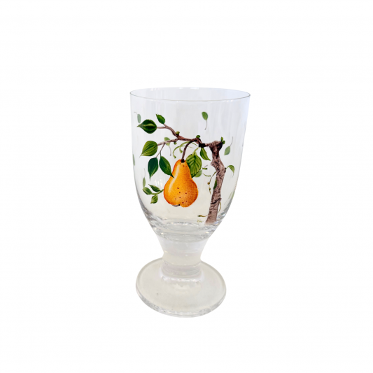 Becher auf Fuss mundgeblasen handbemalt Birne