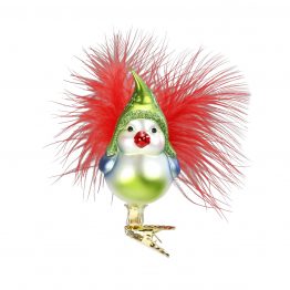 Froher Vogel, Zwickvogel mundgeblasen, handbemalt