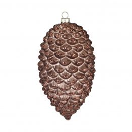 Glas Zapfen braun 15 cm