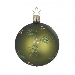 Weihnachtskugel Tannenzauber efeu matt