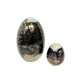 Glas Eier marmoriert stehend